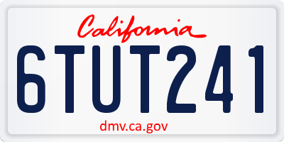 CA license plate 6TUT241