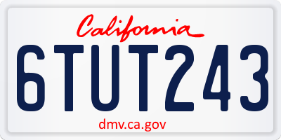 CA license plate 6TUT243