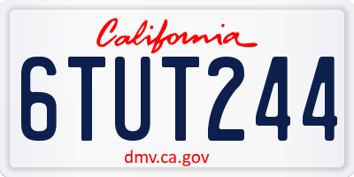 CA license plate 6TUT244