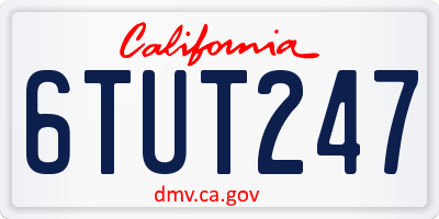 CA license plate 6TUT247