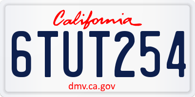 CA license plate 6TUT254