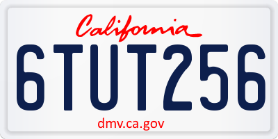 CA license plate 6TUT256