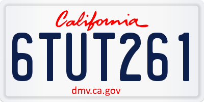 CA license plate 6TUT261