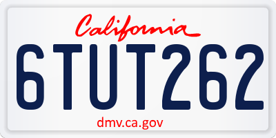 CA license plate 6TUT262