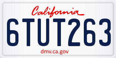 CA license plate 6TUT263