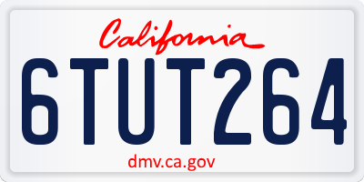 CA license plate 6TUT264