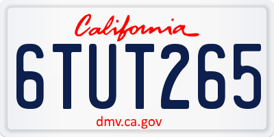 CA license plate 6TUT265