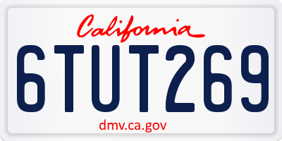 CA license plate 6TUT269