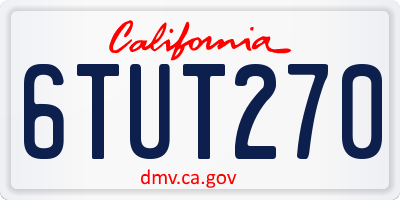 CA license plate 6TUT270