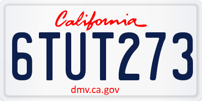 CA license plate 6TUT273