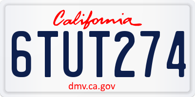 CA license plate 6TUT274