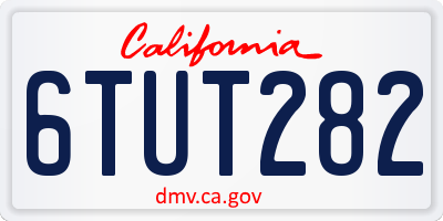 CA license plate 6TUT282