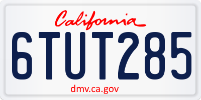 CA license plate 6TUT285