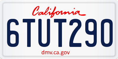 CA license plate 6TUT290
