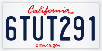 CA license plate 6TUT291
