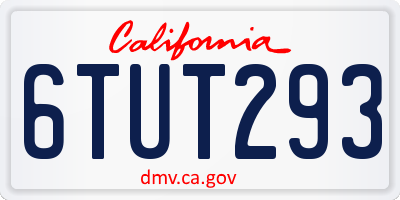 CA license plate 6TUT293