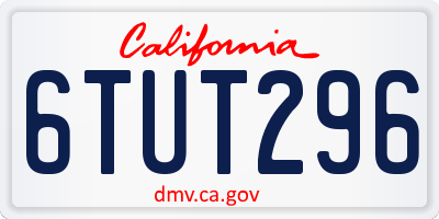 CA license plate 6TUT296