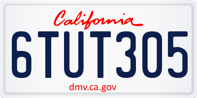 CA license plate 6TUT305