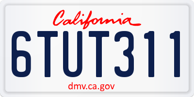 CA license plate 6TUT311
