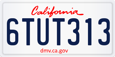 CA license plate 6TUT313