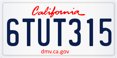CA license plate 6TUT315