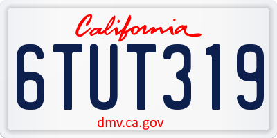 CA license plate 6TUT319
