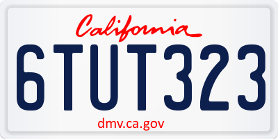 CA license plate 6TUT323