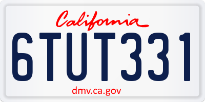 CA license plate 6TUT331