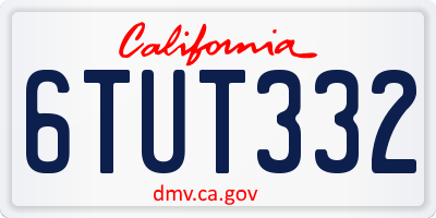 CA license plate 6TUT332