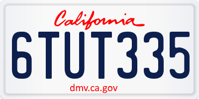 CA license plate 6TUT335