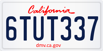 CA license plate 6TUT337