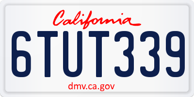 CA license plate 6TUT339