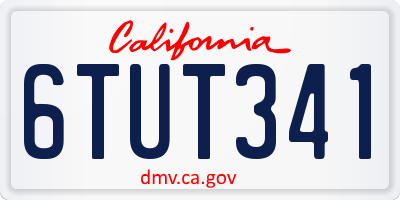 CA license plate 6TUT341
