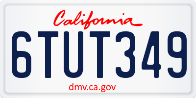 CA license plate 6TUT349