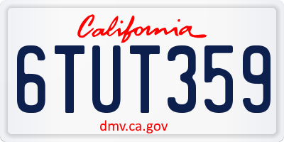 CA license plate 6TUT359
