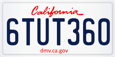 CA license plate 6TUT360