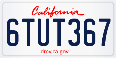 CA license plate 6TUT367