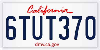 CA license plate 6TUT370