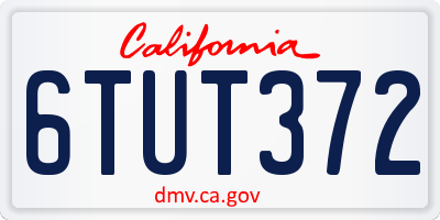 CA license plate 6TUT372