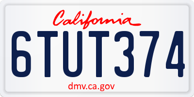 CA license plate 6TUT374