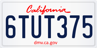 CA license plate 6TUT375