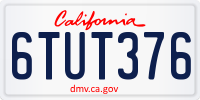CA license plate 6TUT376