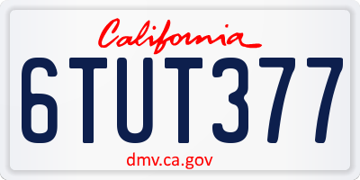 CA license plate 6TUT377