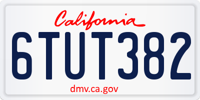 CA license plate 6TUT382