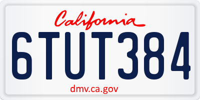 CA license plate 6TUT384