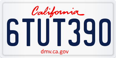 CA license plate 6TUT390