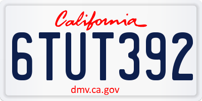 CA license plate 6TUT392