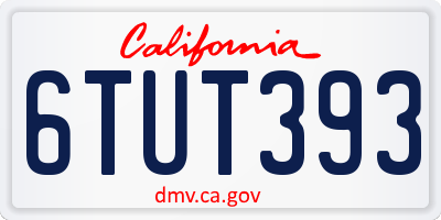 CA license plate 6TUT393