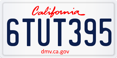 CA license plate 6TUT395