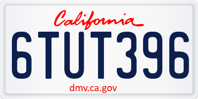CA license plate 6TUT396
